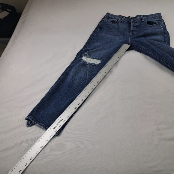 AO.LA by Alice + Olivia Women's High Rise Distressed Straight Jeans Size 30 - Picture 9 of 13